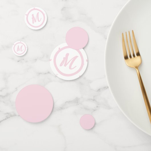 ピンクハートパターガーリーンロマンモノグラムの コンフェッティ (グループ)