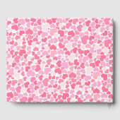 ピンクハートパターパーソナライズされたン結婚ズのゲストブック ゲストブック (裏面)