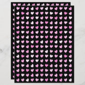 ピンクハートパターンスクラップブック紙 (正面/裏面)