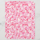 ピンクハートパターンスクラップブック紙 (正面/裏面)