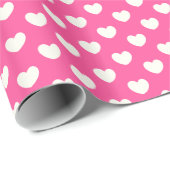 ピンクハートパターンバレンタインのラッピング紙 ラッピングペーパー (ロールコーナー)