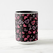 ピンクハートパターンバレンタインデー マグカップ (中央)