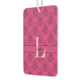 ピンクハートパターンモノグラムと名前カスタム カーエアーフレッシュナー (左)