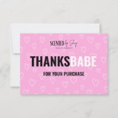 ピンクハートパターン事業サンキューカード サンキューカード (正面)