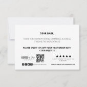 ピンクハートパターン事業サンキューカード サンキューカード (裏面)