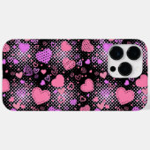 ピンクハートパターン01黒BG Case-Mate iPhoneケース (裏面 (横))