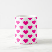 ピンクハートパターン コーヒーマグカップ (中央)