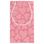 ピンクハートパターン スモールペーパーバッグ (裏面)