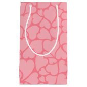 ピンクハートパターン スモールペーパーバッグ (正面)