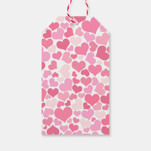 ピンクハートパターン – パーソナライズされたギフトラベル ギフトタグ (裏面)