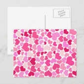 ピンクハートパターン ポストカード (正面/裏面)