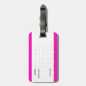ピンクハートパターン ラゲッジタグ (裏面縦)