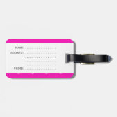 ピンクハートパターン ラゲッジタグ (裏面横)