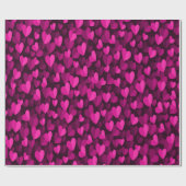 ピンクハートパターン ラッピングペーパー (フラット)