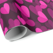 ピンクハートパターン ラッピングペーパー (ロールコーナー)