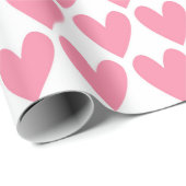 ピンクハートパターン ラッピングペーパー (ロールコーナー)