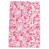 ピンクハートパターン – 抱き枕 ミディアムペーパーバッグ (裏面)