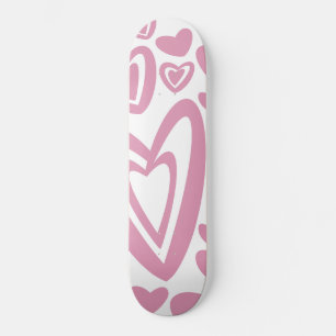 ピンクハートパターン#1 #love #decor #art スケートボード