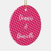 ピンクハートパーソナライズされたセラミックオーナメント セラミックオーナメント (右)