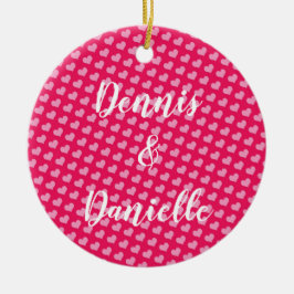 ピンクハートパーソナライズされたセラミックオーナメント セラミックオーナメント