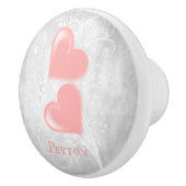 ピンクハートパーソナライズされたセラミックノブ セラミックノブ (右)