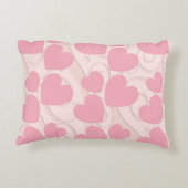 ピンクハートパーソナライズされたバレンタイン アクセントクッション (裏面)