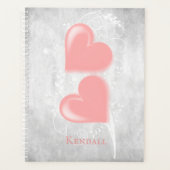 ピンクハートパーソナライズされたプランナー プランナー手帳 (正面)