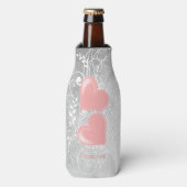 ピンクハートパーソナライズされたボトルクール ボトルクーラー (ボトル正面)