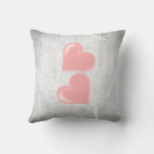 ピンクハートパーソナライズされた装飾用クッション クッション (裏面)