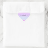 ピンクハートパープルネームブライダルパステルグラデーションズ ハートシール (バッグ)