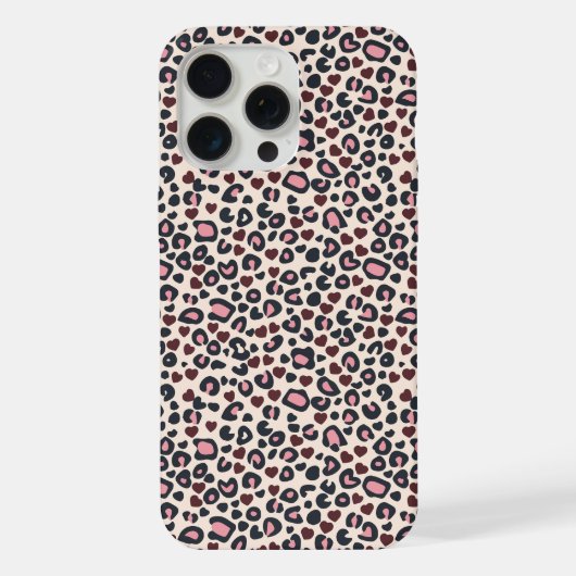 ピンクハートヒョウ柄iPhoneケース iPhoneケース (裏面)
