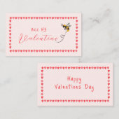 ピンクハートビーマイミニバレンタイン ノートカード (正面/裏面)