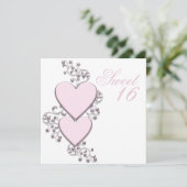 ピンクハートピンクスウィート16パーティー 招待状 (スタンド正面)