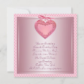 ピンクハートピンクスウィート16誕生日パーティー 招待状 (裏面)