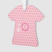 ピンクハートピーチとピンクドレスフィギュアTシャツ オーナメント (正面)