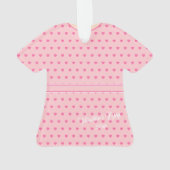 ピンクハートピーチとピンクドレスフィギュアTシャツ オーナメント (裏面)