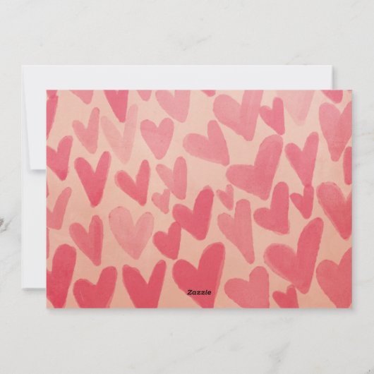 ピンクハートファミリーフォトハッピーバレンタインデー車 シーズンカード (裏面)