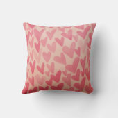 ピンクハートファミリー写真ハッピーバレンタインデーThr クッション (裏面)