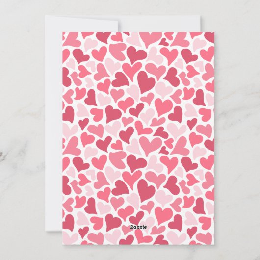 ピンクハートフォトフレームバレンタインデー シーズンカード (裏面)