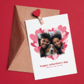 ピンクハートフォトフレームバレンタインデー シーズンカード