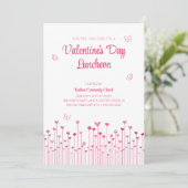 ピンクハートフラワーズバレンタインデー 招待状 (スタンド正面)