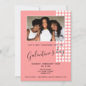 ピンクハートフレンドフォトガレンティネ`s Day  招待状 (正面)