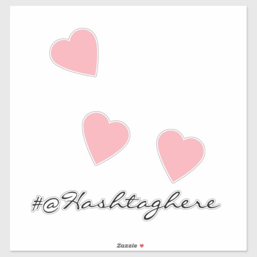 ピンクハートフローティング名スクリプトカーデカール シール (シート)