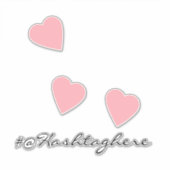 ピンクハートフローティング名スクリプトカーデカール シール (正面)