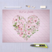 ピンクハートフローラティッシュペーパー 薄葉紙 (クラフト)