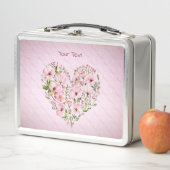 ピンクハートフローラメタルランチボックス メタルランチボックス (インサイチュ)