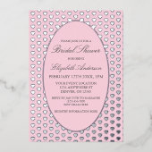 ピンクハートブライダルシャワー 箔招待状 (正面)