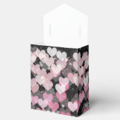 ピンクハートブラックフェイクグリッターブラックボウ フェイバーボックス (オープン)
