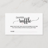 ピンクハートブラック書道おむつラッフルインサート エンクロージャーカード (正面)