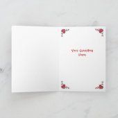 ピンクハートブルテリアバレンタインデー シーズンカード (内部)